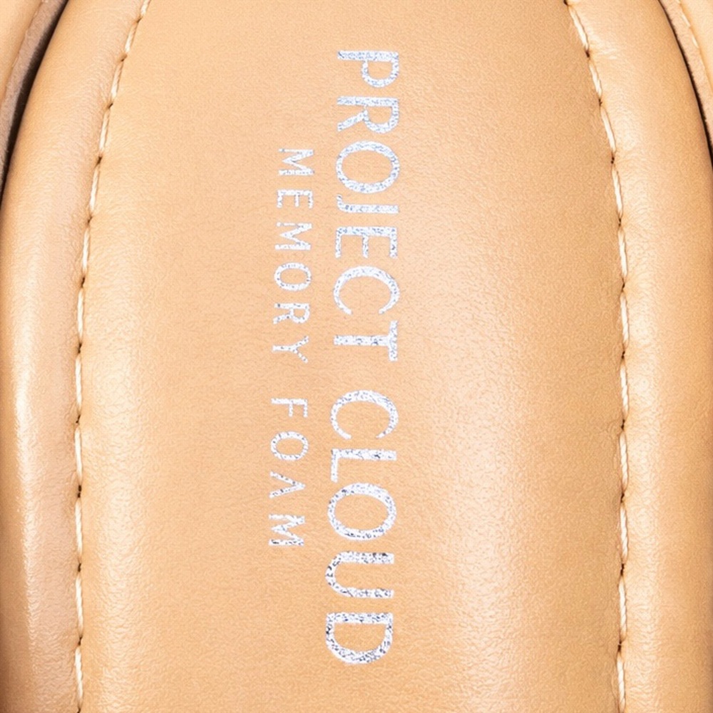 NWOT Project Cloud Ruthie.A Sparkly Ballet Flats Tan & White Woven Memory Foam 8 - Picture 7 of 10